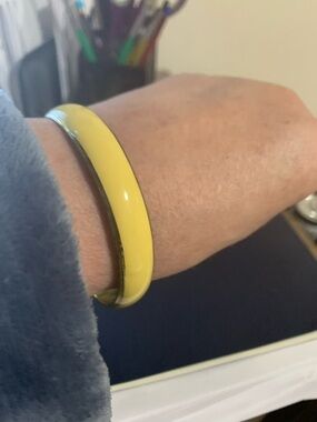 Yellow Enamel Bangle Bracelet